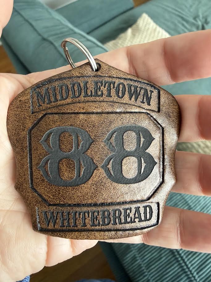 Custom Leather Helmet Front Keychain