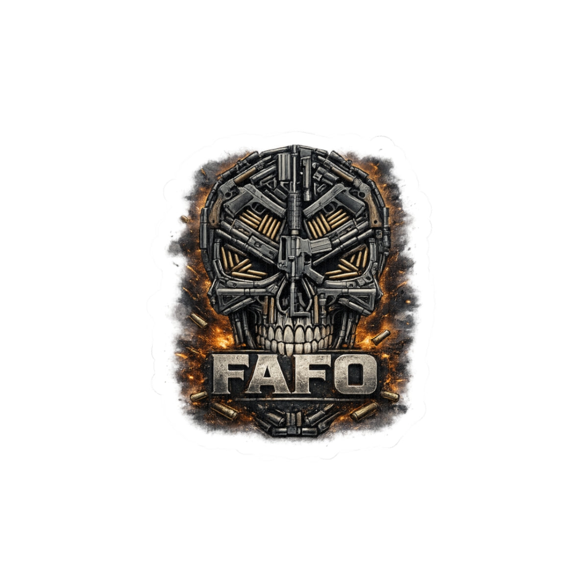 FAFO Gun Skull- Sticker