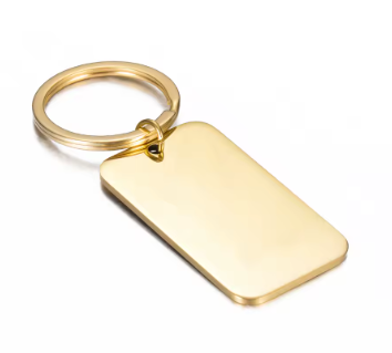 Custom Stainless Steel Rectangle Keychain